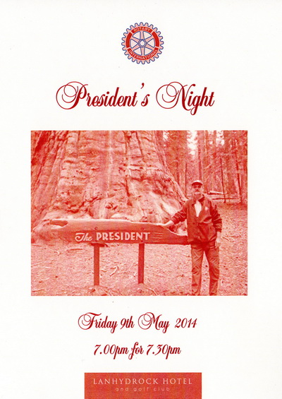 John Hurst's President's Night Menu